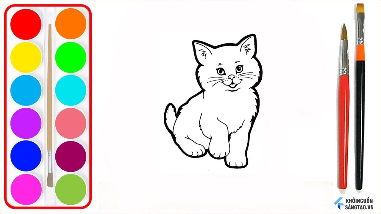 Tô màu Con Mèo Đáng Yêu và Đơn Giản  Trang Tô Màu Cho Bé