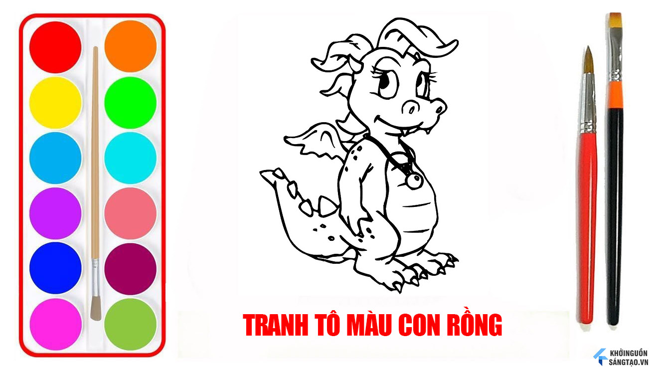Hướng dẫn cách vẽ con rồng đơn giản với 9 bước cơ bản cho bé tô màu