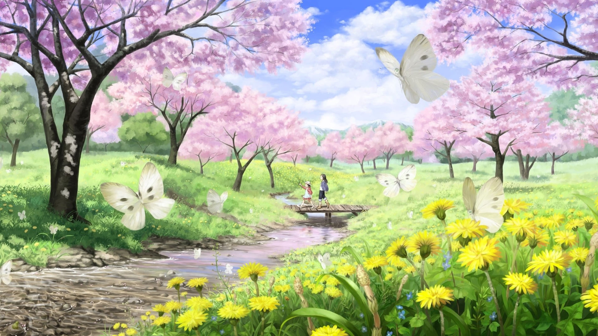 Hình nền Anime cô gái Photoshop nghệ thuật số anime landscape picture in picture Hoa thanh kiếm Background Art màu xanh lá 1920x1080 allicebeats 1961483 Hình nền đẹp hd WallHere
