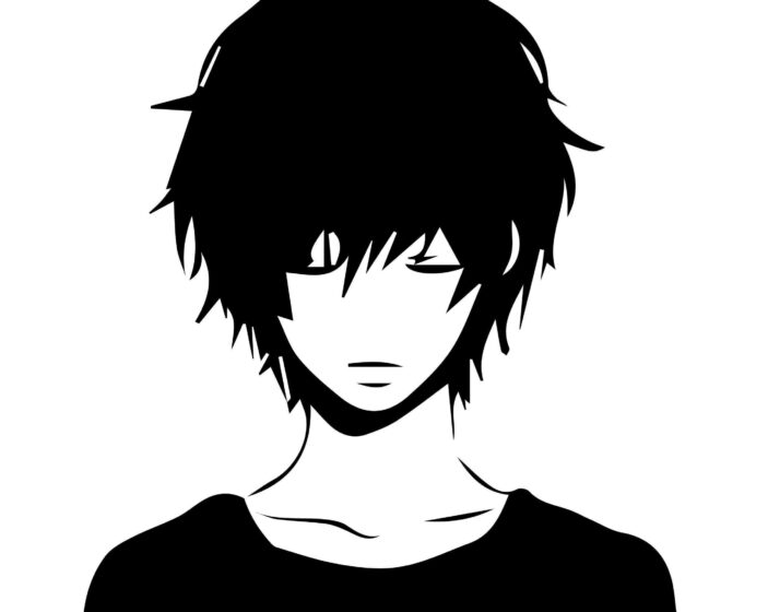 ảnh anime trắng đen avatar facebook