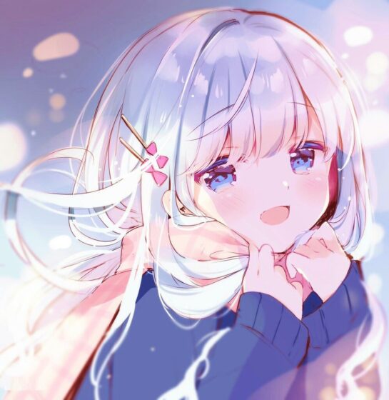 avatar anime girl tóc trắng