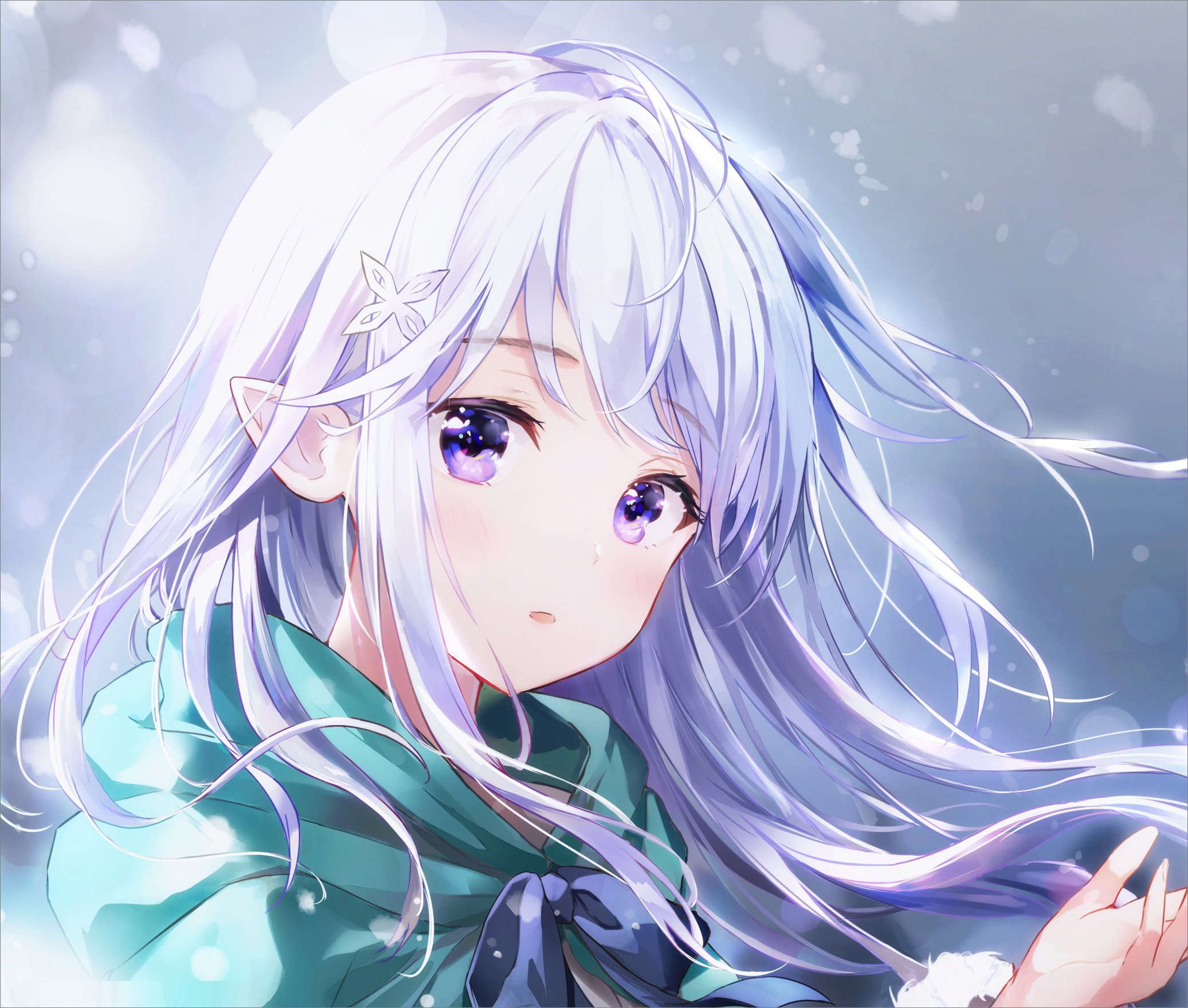 Hình ảnh Anime girl tóc trắng lạnh lùng xinh đẹp
