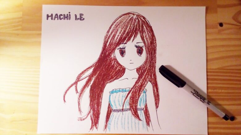 Cách vẽ cô gái anime dễ thương đơn giản