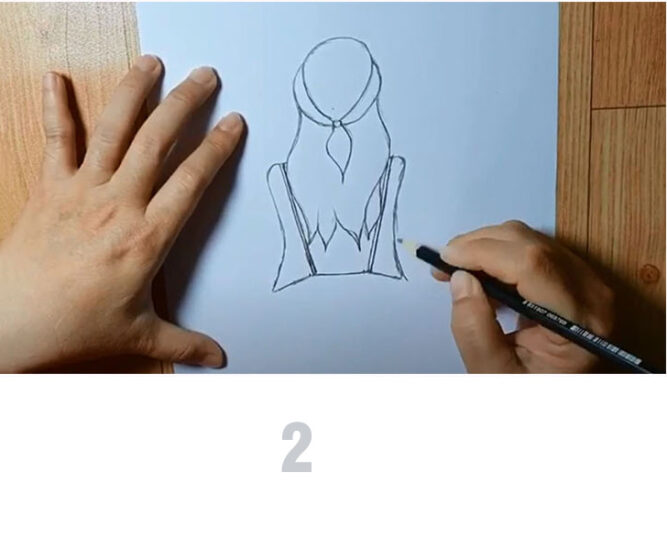 Cách vẽ cô gái - bước 2