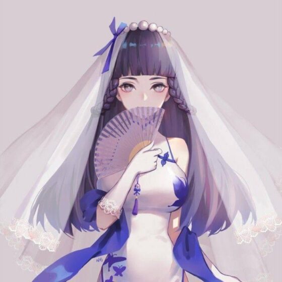 hình avatar anime cô gái mặc sườn xám