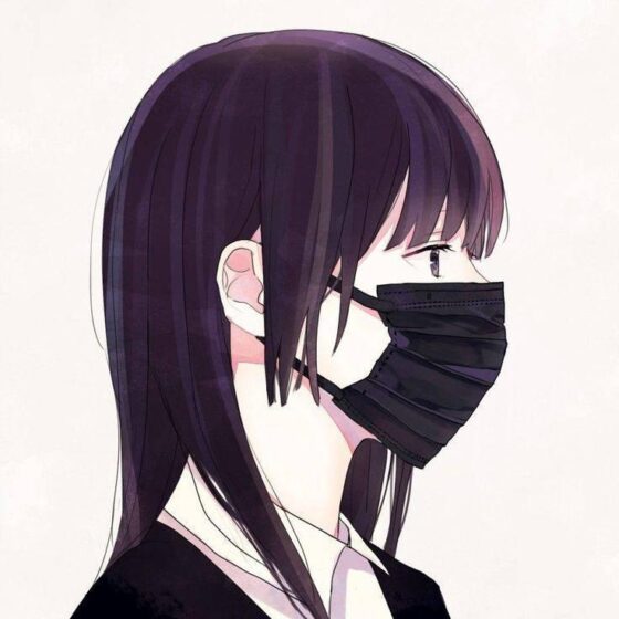 hình avatar anime nữ đeo khẩu trang