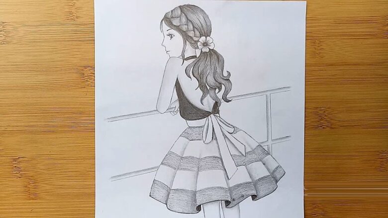 Vẽ cô gái đơn giản cute