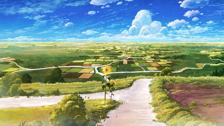 ảnh anime phong cảnh ruộng lúa