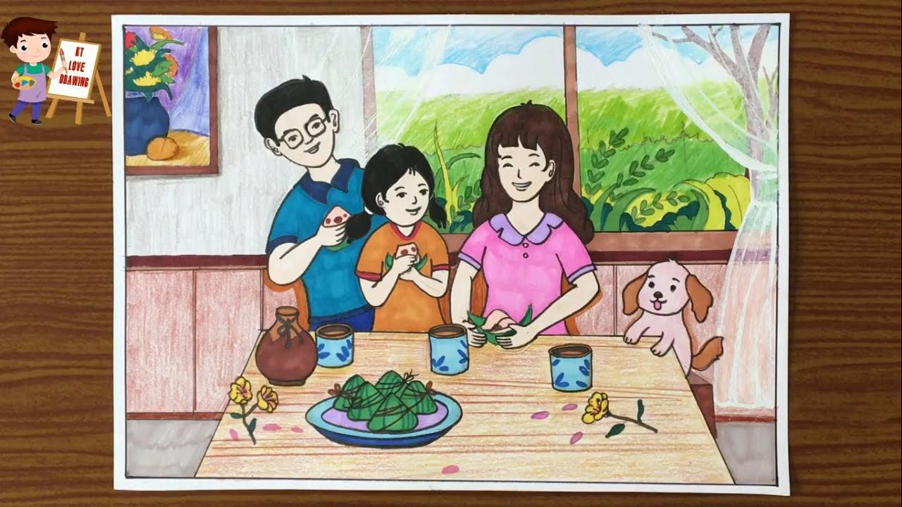 Những bí kíp Cách vẽ gia đình 3 người để lưu giữ kỷ niệm