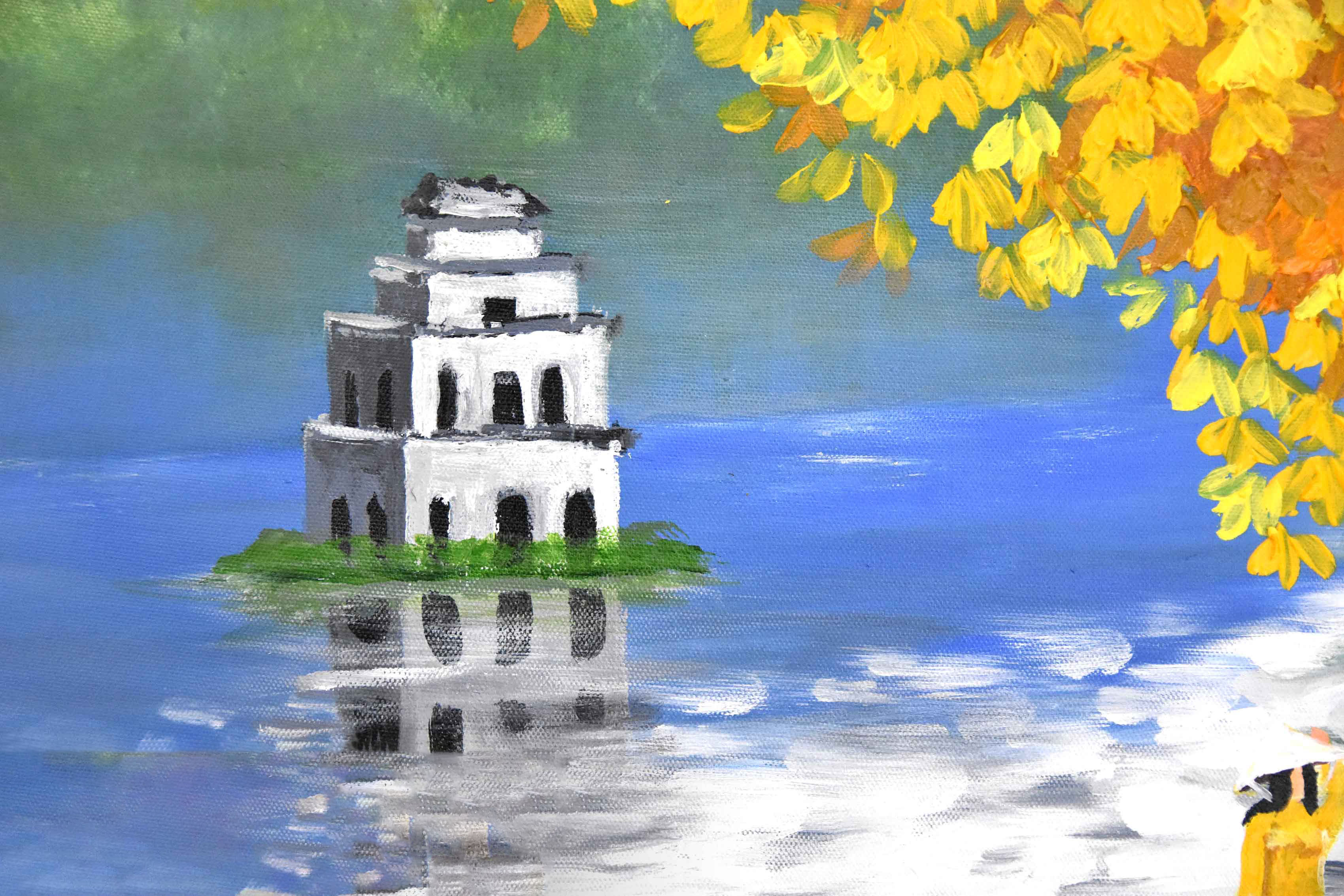Học vẽ tranh phong cảnh  Vẽ góc phố Hà Nội bằng màu gouache  YouTube