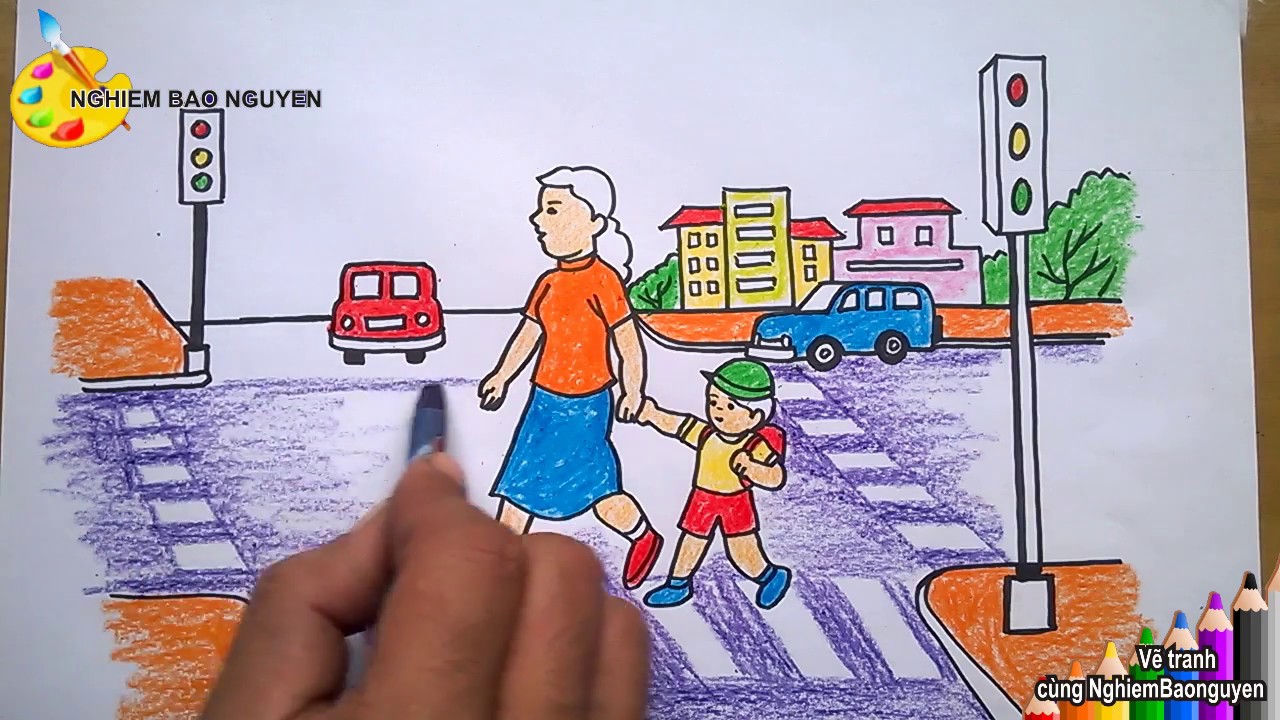 20 những bức tranh vẽ tranh an toàn giao thông cực đẹp để tăng cường nhận  thức phòng chống tai nạn