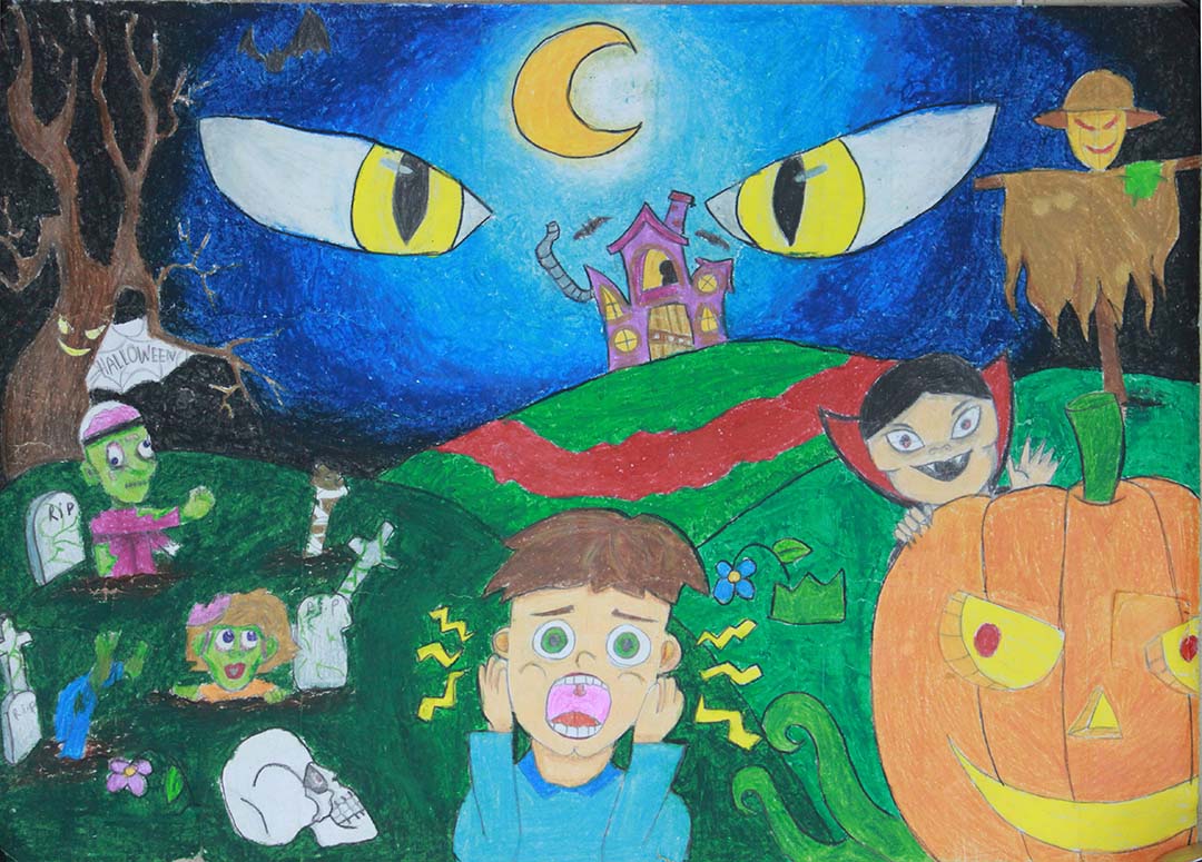 Khám phá vẽ tranh lễ hội halloween lớp 9 đầy sáng tạo và ma mị