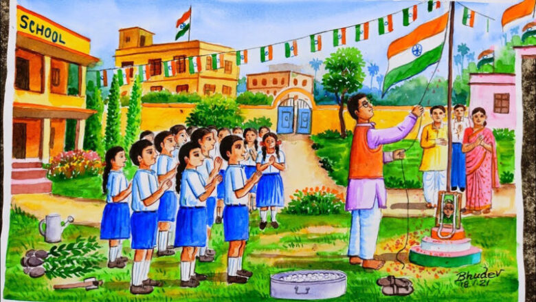 Vẽ tranh trường em ngôi trường Ấn Độ