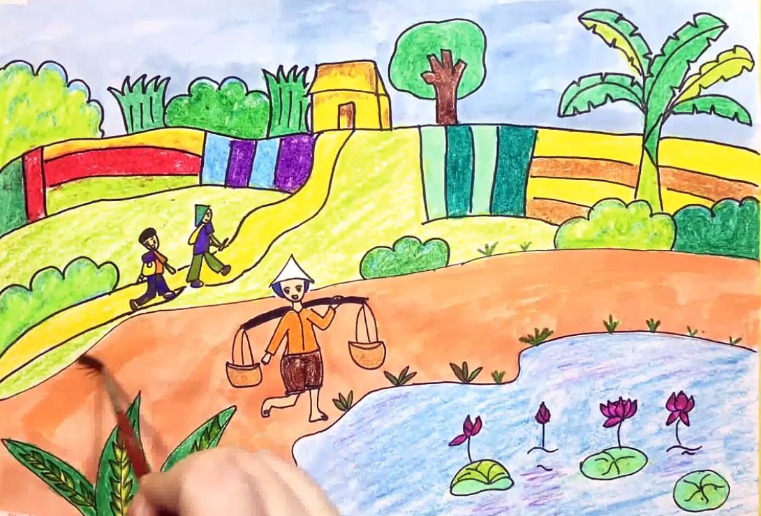 Hướng dẫn vẽ tranh phong cảnh lớp 7 đơn giản mà đẹp  how to draw sea  scenery  YouTube