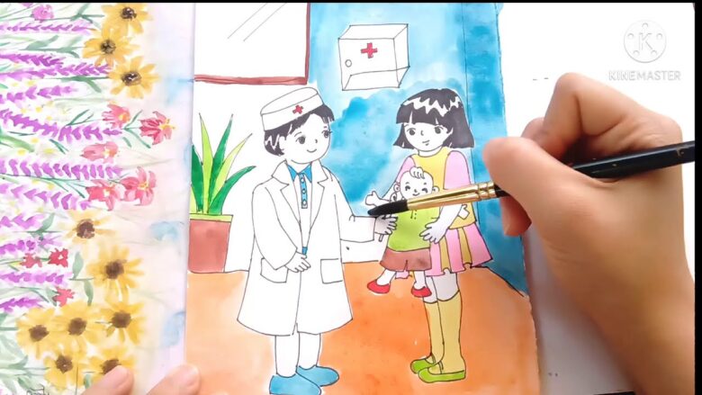Vẽ tranh ước mơ của em làm bác sĩ
