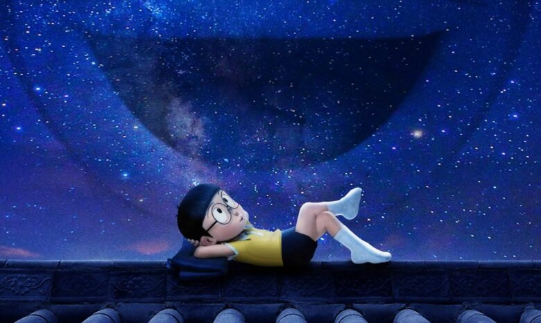 Ảnh Nobita buồn ngắm trăng