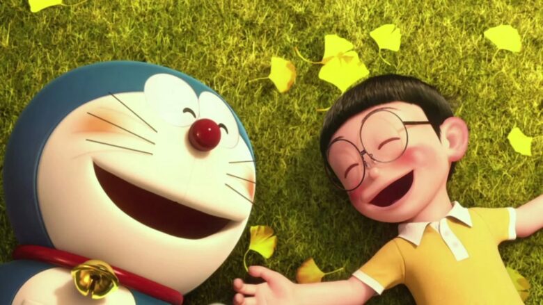 Ảnh Nobita và Doremon cười đùa vui vẻ
