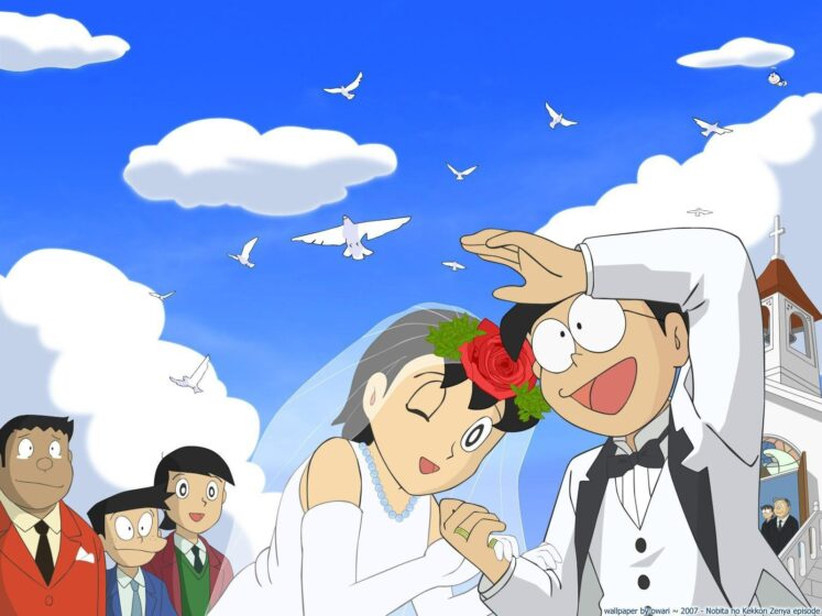 Ảnh Nobita và Shizuka trong đám cưới