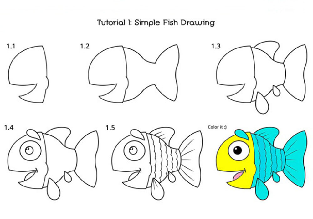 Cách vẽ con cá đơn giản xinh xắn chỉ trong 2 phút