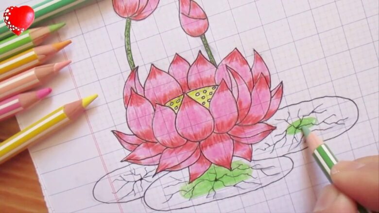 cách vẽ hoa sen đẹp nhất