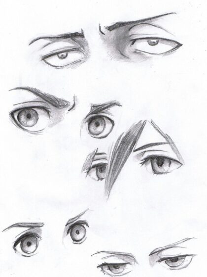 cách vẽ mắt anime nam lạnh lùng nhất