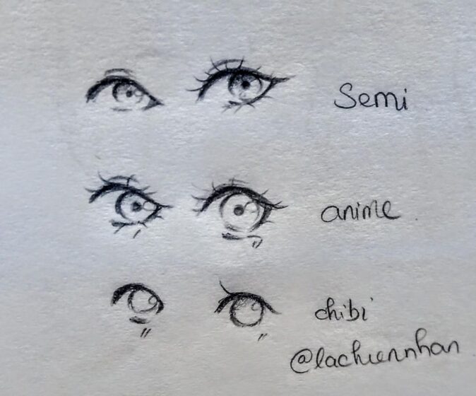 cách vẽ mắt anime nữ tình cảm