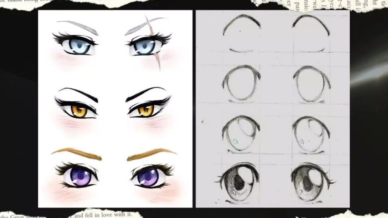 cách vẽ mắt anime nữ xinh xắn