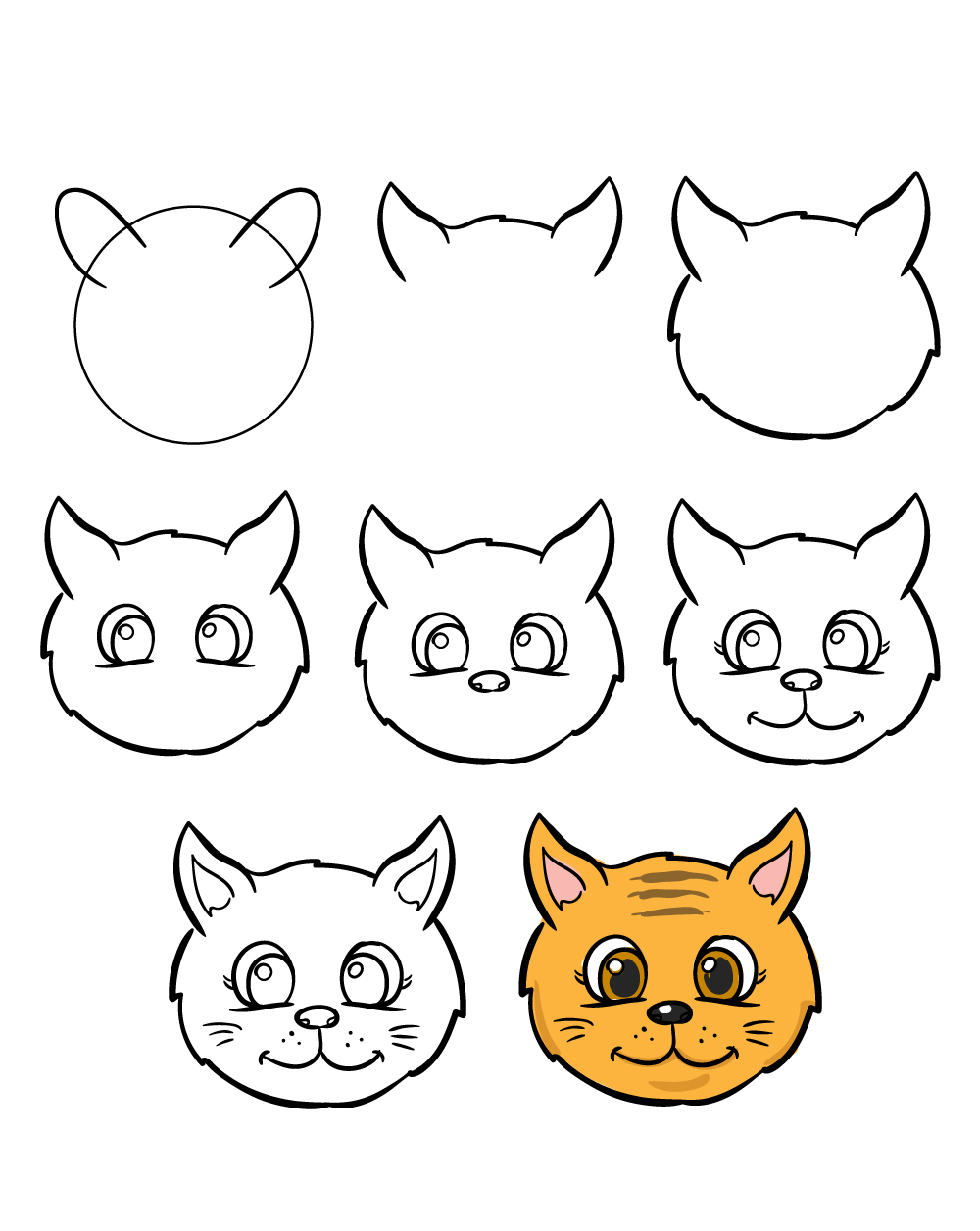 Tham khảo cách vẽ con mèo theo 10 bước cực đơn giản