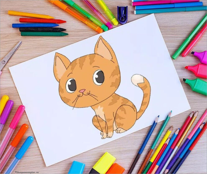 Cách vẽ mèo, hình vẽ mèo