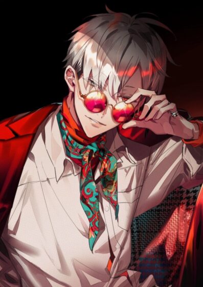Hình ảnh anime boy đẹp trai đeo kính râm