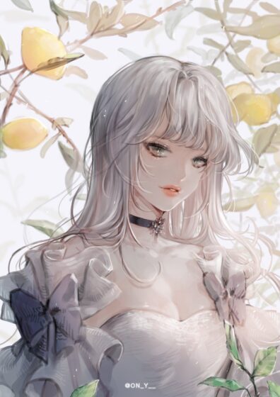 hình anime ngầu nữ tóc bạch kim đẹp lạ