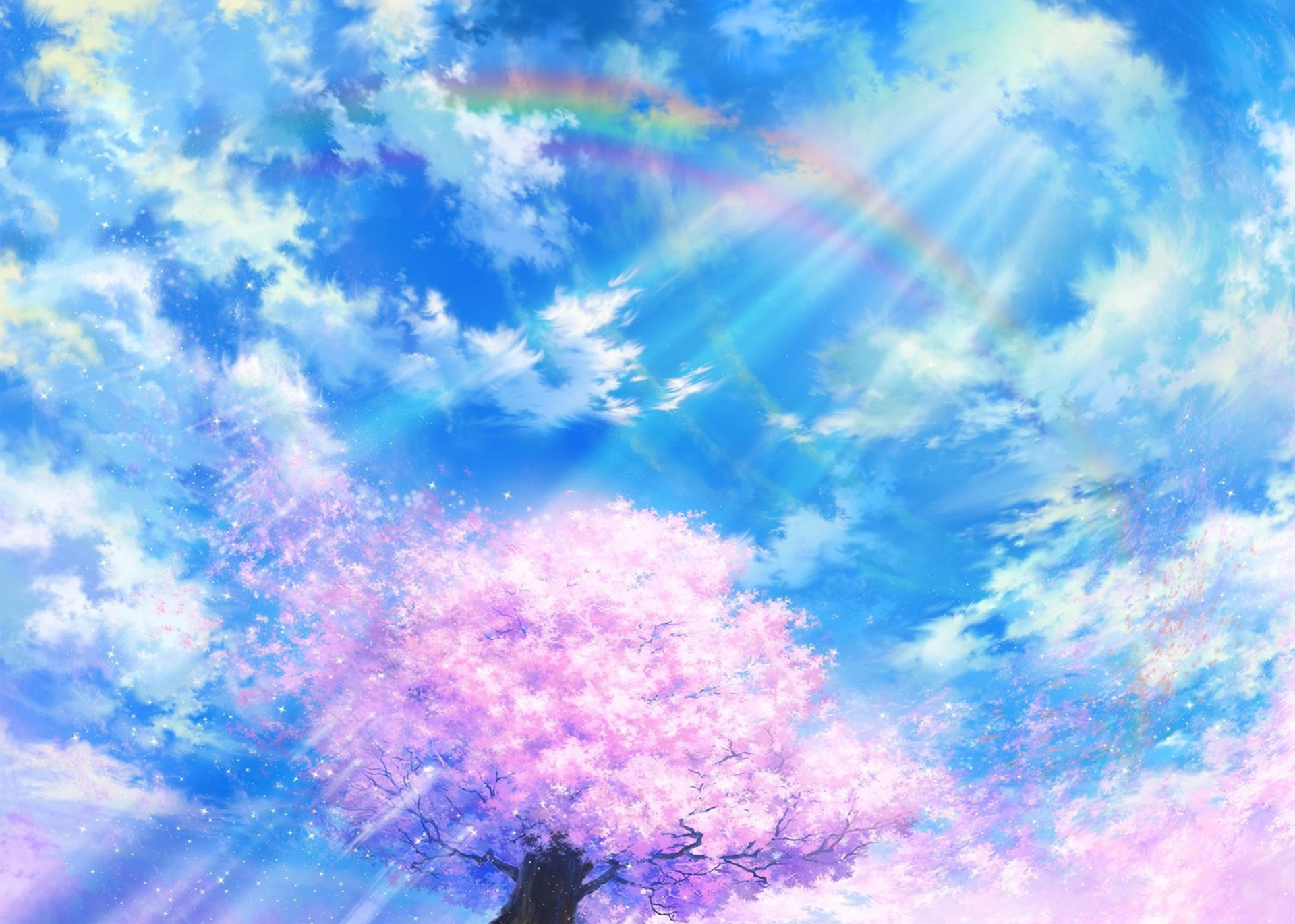 Nếu bạn thích những bức ảnh anime lãng mạn và không gian bầu trời xanh đầy ấn tượng, hãy xem bức ảnh này ngay! Những đám mây trắng bay trong bầu trời xanh và ánh nắng lung linh tạo nên một hình ảnh đẹp tuyệt vời, độc đáo và gây cảm hứng. Hãy để tâm hồn bạn thả hồn vào không gian bầu trời xanh trong ảnh anime này!