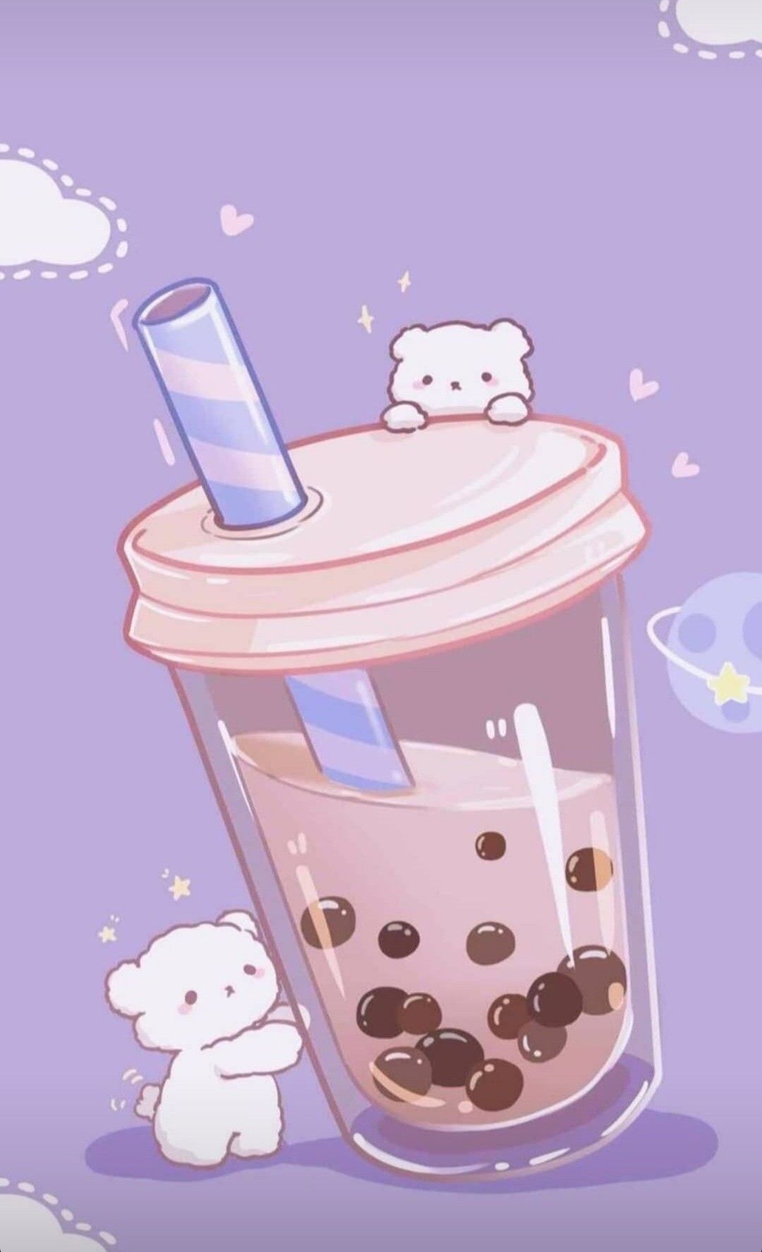 Hình ảnh trà sữa hoạt hình cute đẹp nhất