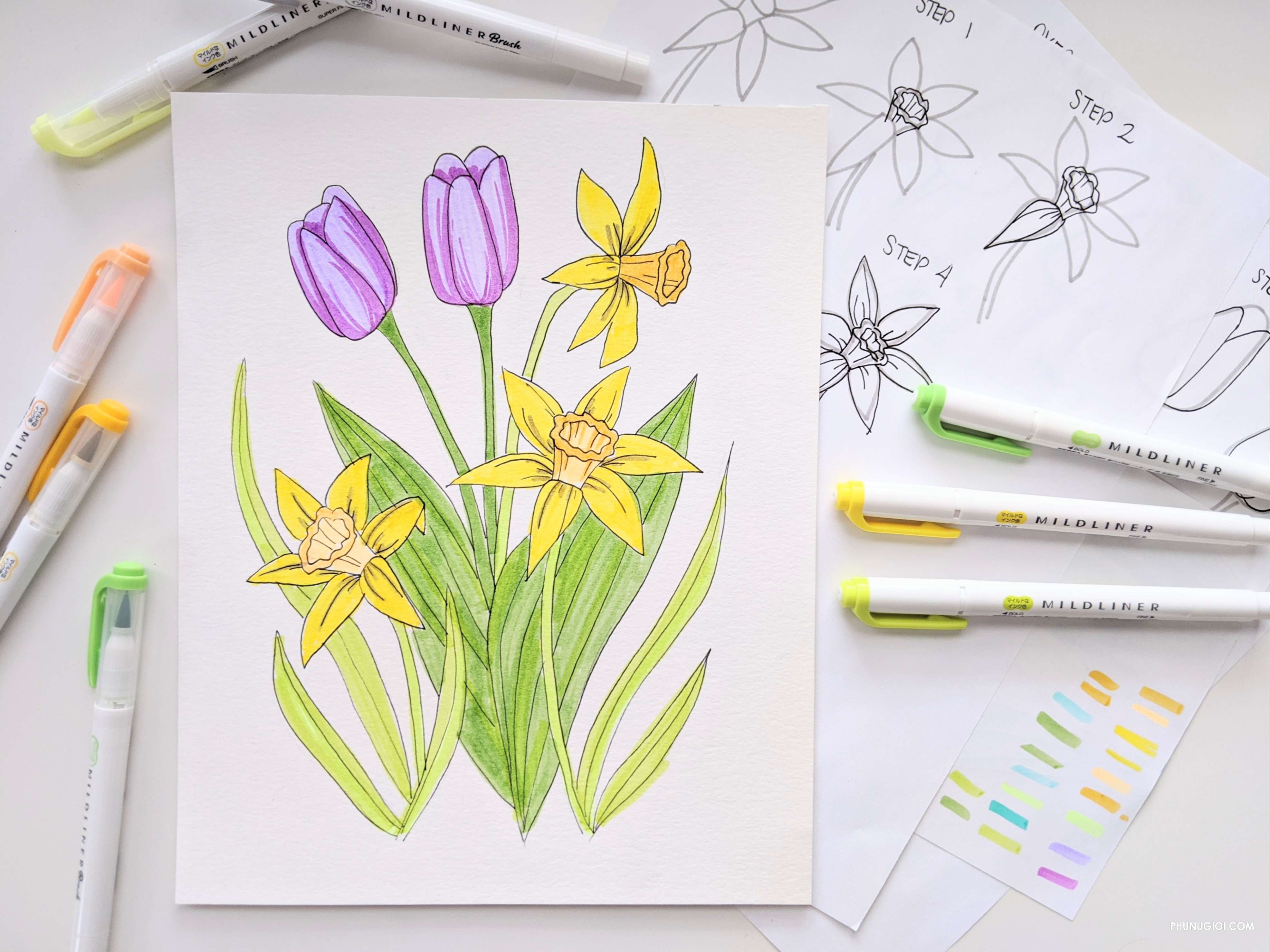Dạy bé vẽ hoa  Tổng hợp cách vẽ 5 loại hoa đơn giản chi tiết