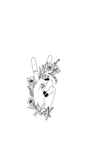 hình nền trắng hoa quấn đôi bàn tay