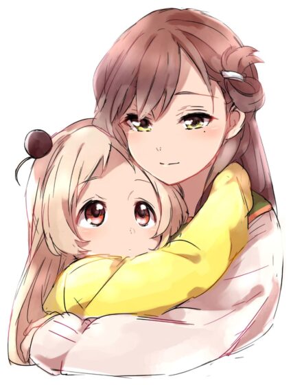 hình vẽ mẹ và con gái đẹp anime yêu thương nhau