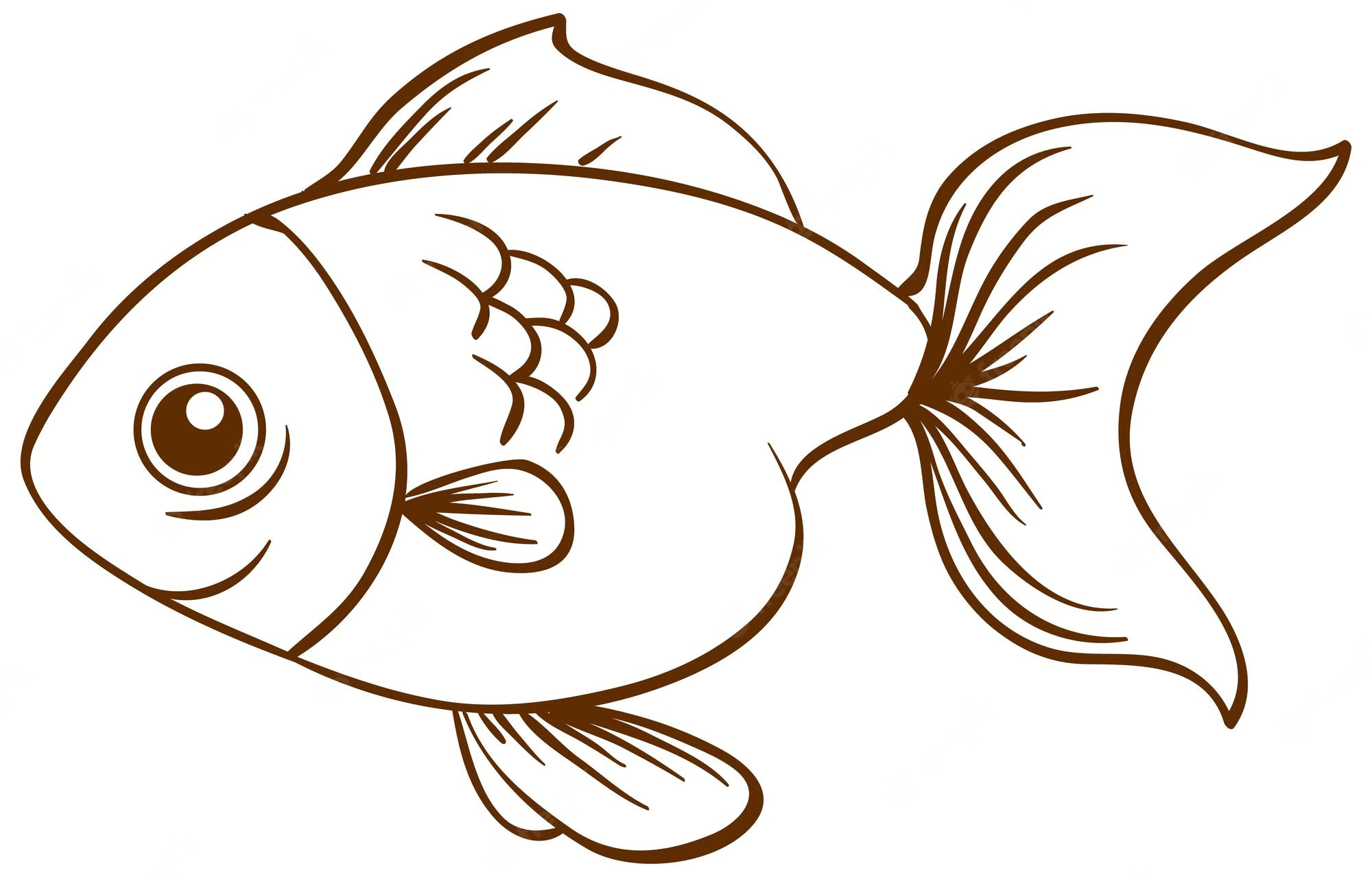 35 Tranh tô màu chú cá vàng đẹp nhất cho bé tập tô