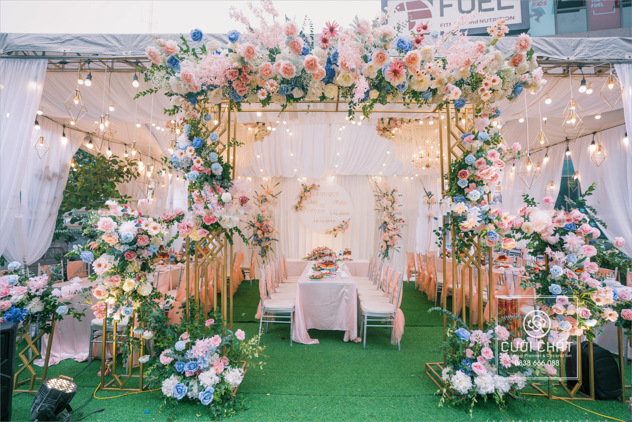 Cổng Hoa Cưới  Cổng Gỗ Nhẹ Xanh Dương Trắng  cổng hoa cướicổng hoa đám  cưới