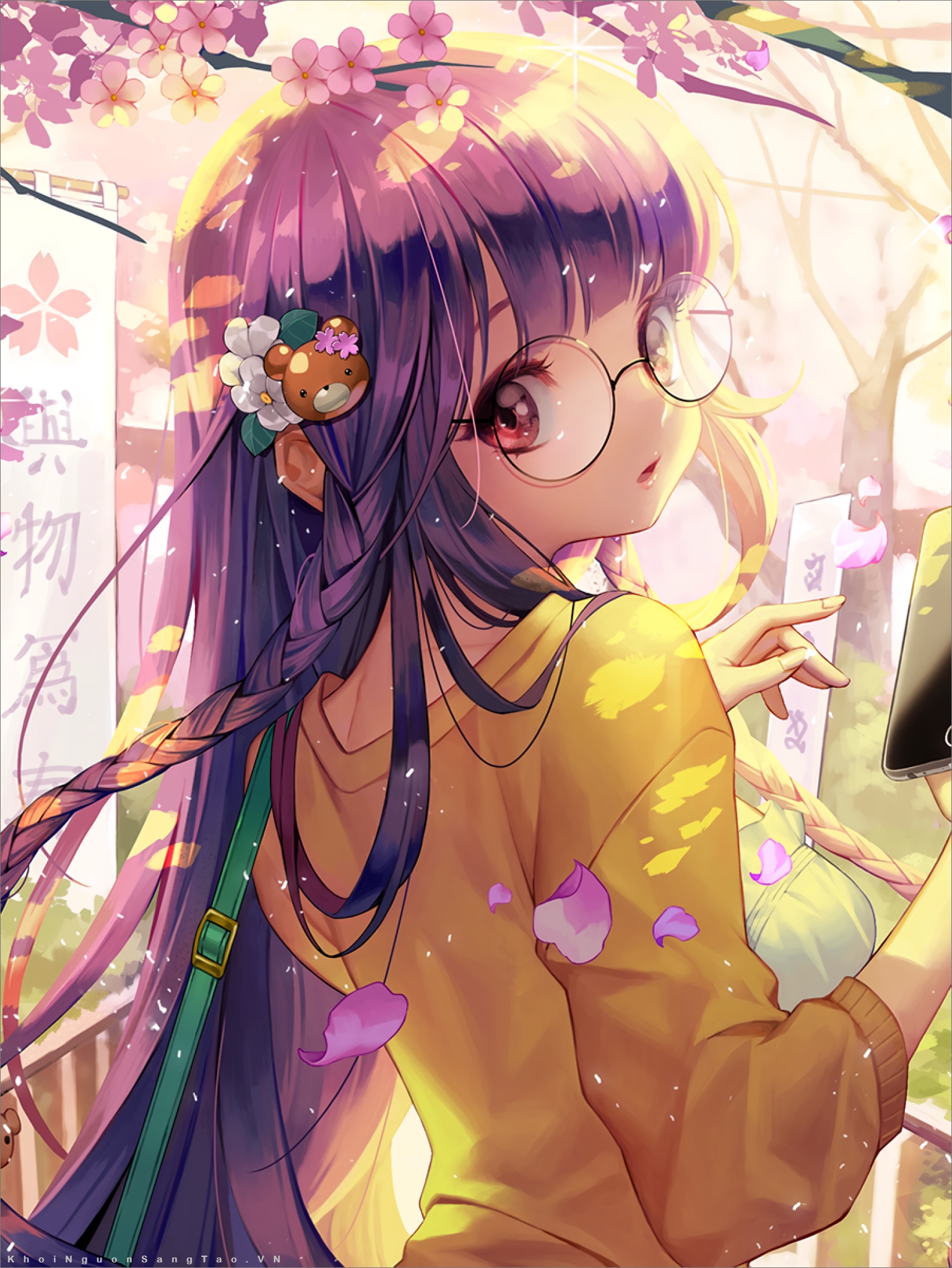 Hình ảnh anime girl đeo kính xinh đẹp cuốn hút mọi ánh nhìn