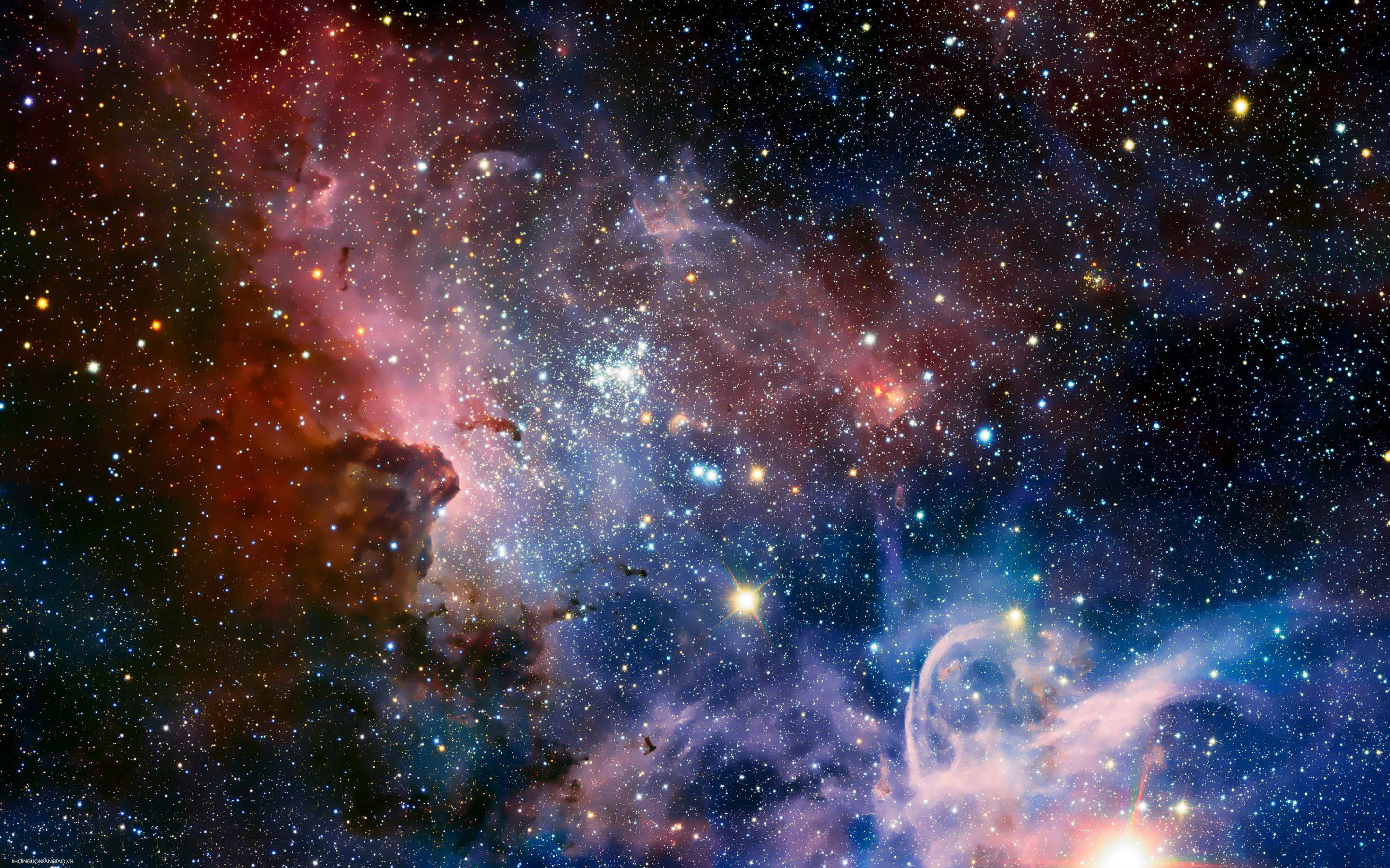 Thả mình vào cuộc phiêu lưu đầy kỳ thú với bức hình nền thiên hà đầy mê hoặc. Cảm nhận được sức cuốn hút của vũ trụ với hàng ngàn ngôi sao, hành tinh và các hiện tượng vũ trụ đầy màu sắc.