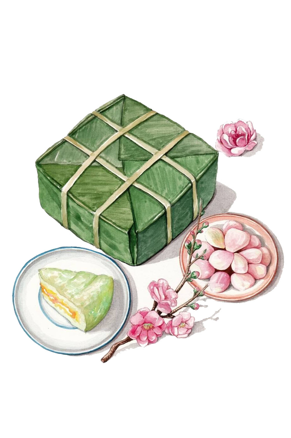Hãy khám phá hình ảnh bánh chưng của chúng tôi để tìm hiểu về món ăn truyền thống đặc sắc của Việt Nam. Với màu xanh lá cây của lá dong, sự đậm đà của thịt và cơm nếp bên trong, bánh chưng sẽ gợi lên trong bạn cảm giác đặc biệt của một dịp Tết đang đến gần.