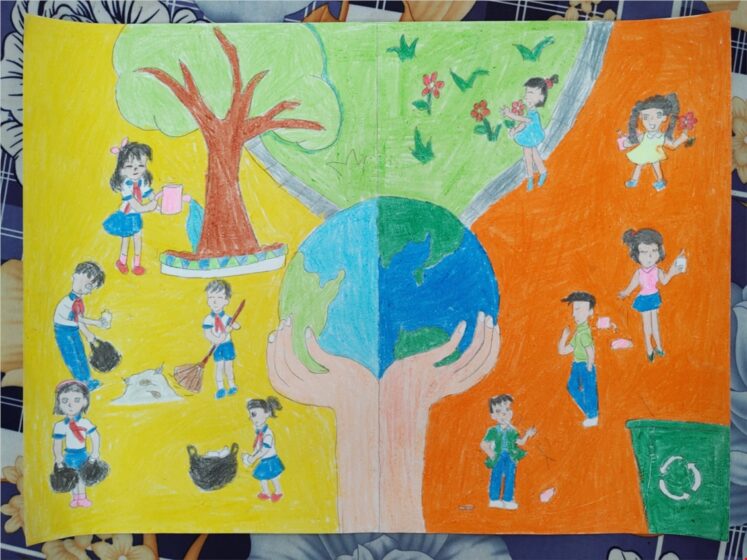 Vẽ tranh bảo vệ môi trường nâng cao ý thức trẻ em