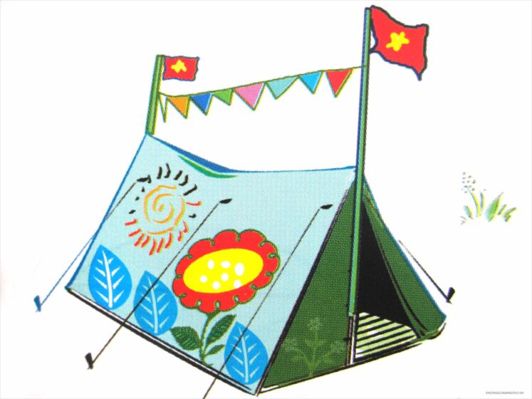 vẽ tranh trang trí lều trại đơn giản