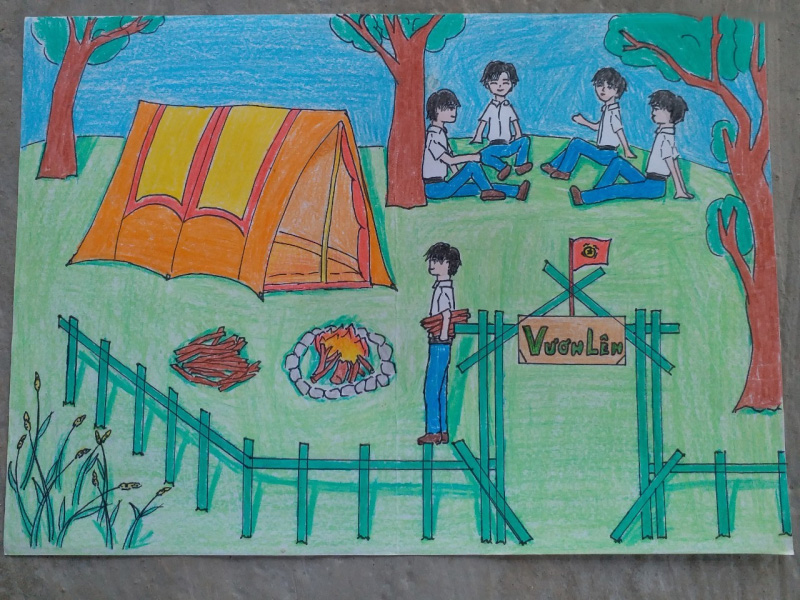 Cổng Vẽ Tranh Trang Trí Lều Trại Lớp 8 đơn Giản Mà đẹp