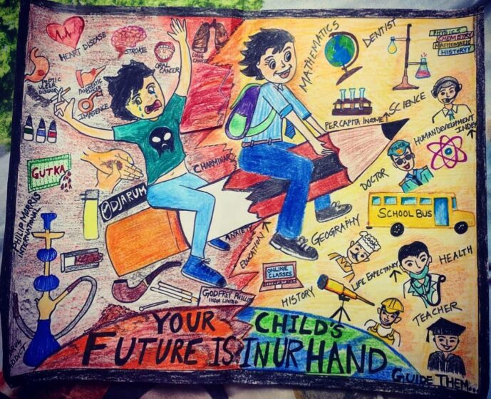 Vẽ tranh phòng chống thuốc lá tương lai của trẻ em nằm trong tay bạn