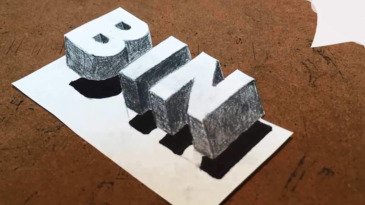 Hướng dẫn vẽ chữ nổi 3D đơn giản  chữ in hoa 3D center ART  YouTube