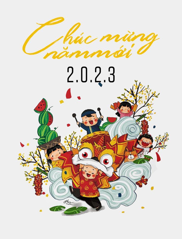 Happy New Year  Bé tập tô màu  Nguyễn Bích Thuận  Website Cuunon Boston  USA
