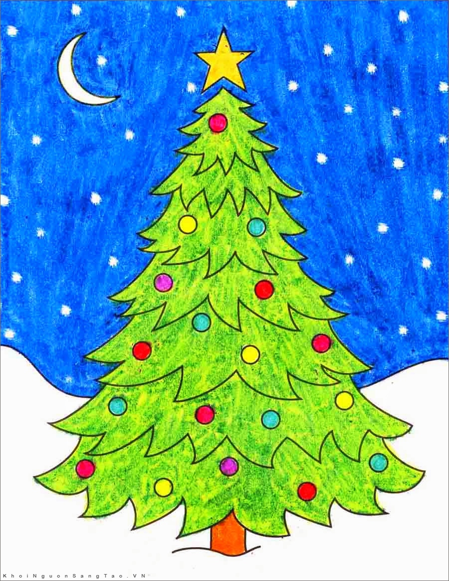 Vẽ cây thông Noel đơn giản  Dạy bé vẽ cây thông noel dễ nhất  How To Draw  A Christmas Tree easy  YouTube  Noel Cây thông Cây