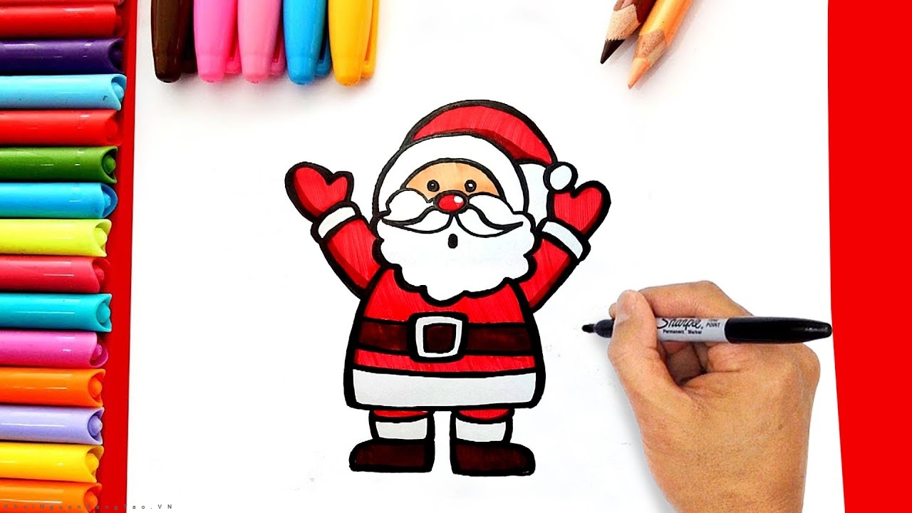 Vẽ ÔNG GIÀ NOEL cute vẽ tranh giáng sinh dễ thương  Merry Christmas   YouTube