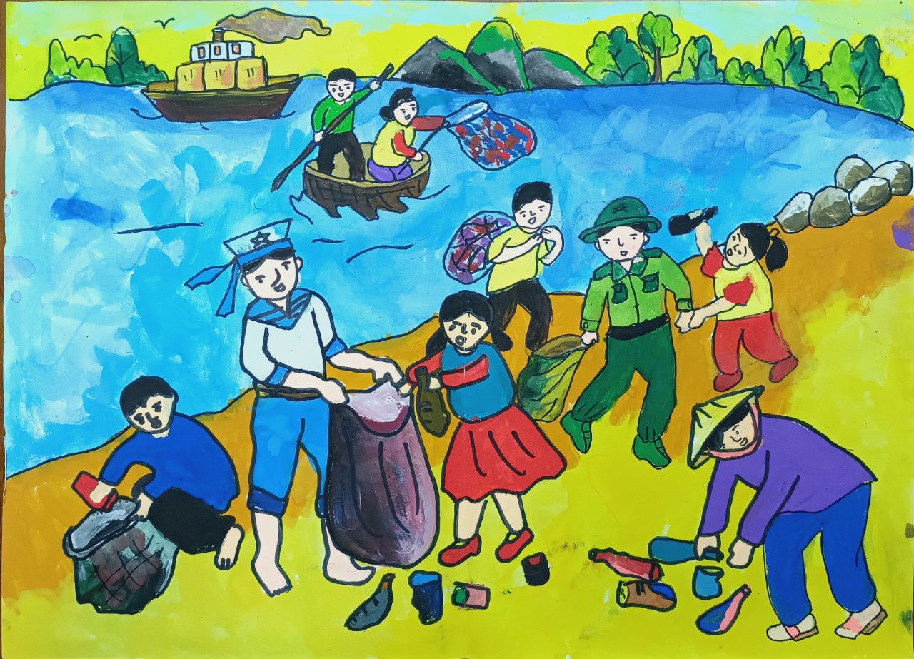 Vẽ biển đảo quê hương ý nghĩa cho các em học sinh hưởng ứng vẽ tranh về  chủ đề biển đảo